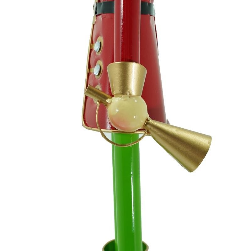 Schiaccianoci di Natale in Latta Rosso e Verde H.64 cm