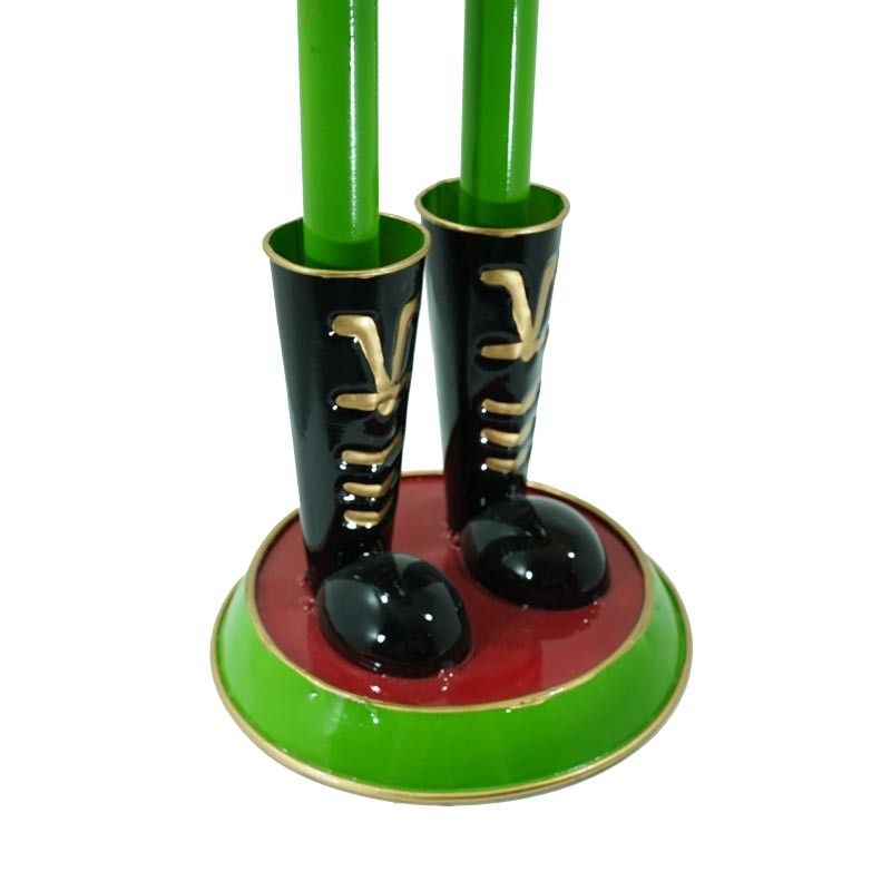 Schiaccianoci di Natale in Latta Rosso e Verde H.64 cm