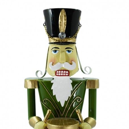 Schiaccianoci di Natale in Latta con Tamburo H.64 cm