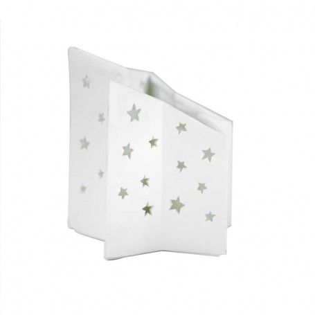 Stella Porta Candela Porcellana Bianca H.11,5 cm