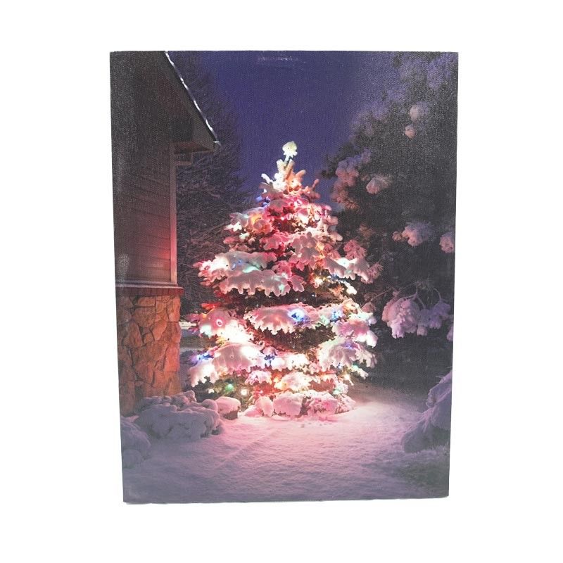Quadro Luminoso Albero di Natale con 35 Fibre Ottiche