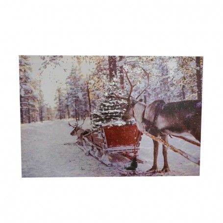 Quadro Natalizio Luminoso con 30 Fibre Ottiche