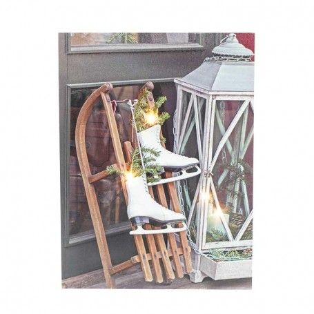 Quadro Luminoso con Pattini e Slittino 4 Luci Led