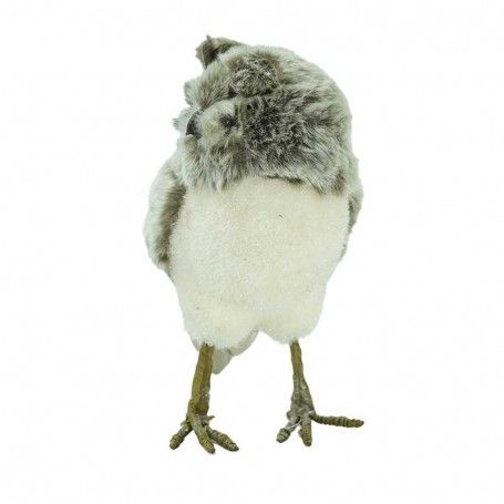 Gufo Natalizio Bianco e Grigio H.24 cm