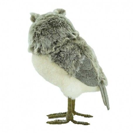 Gufo Natalizio Bianco e Grigio H.24 cm