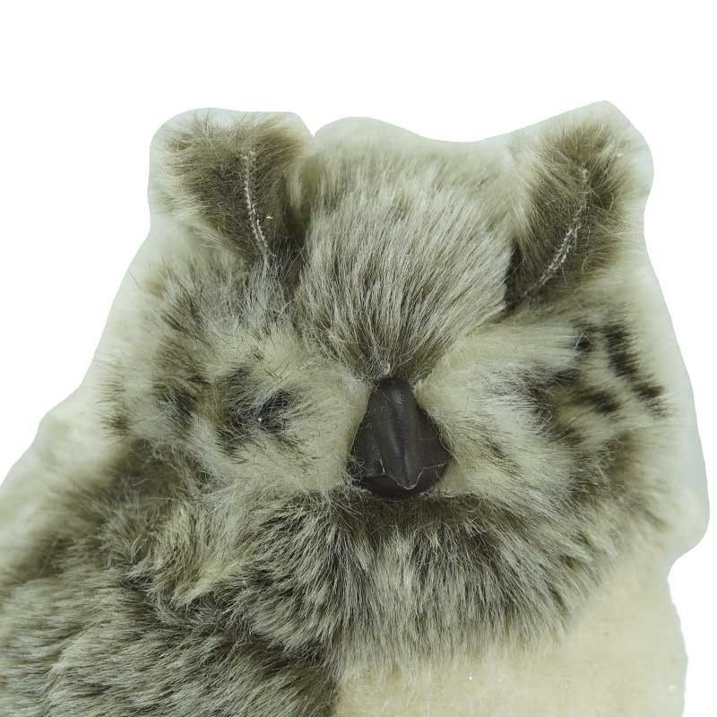 Gufo Natalizio Bianco e Grigio H.24 cm