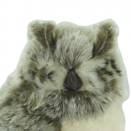 Gufo Natalizio Bianco e Grigio H.24 cm