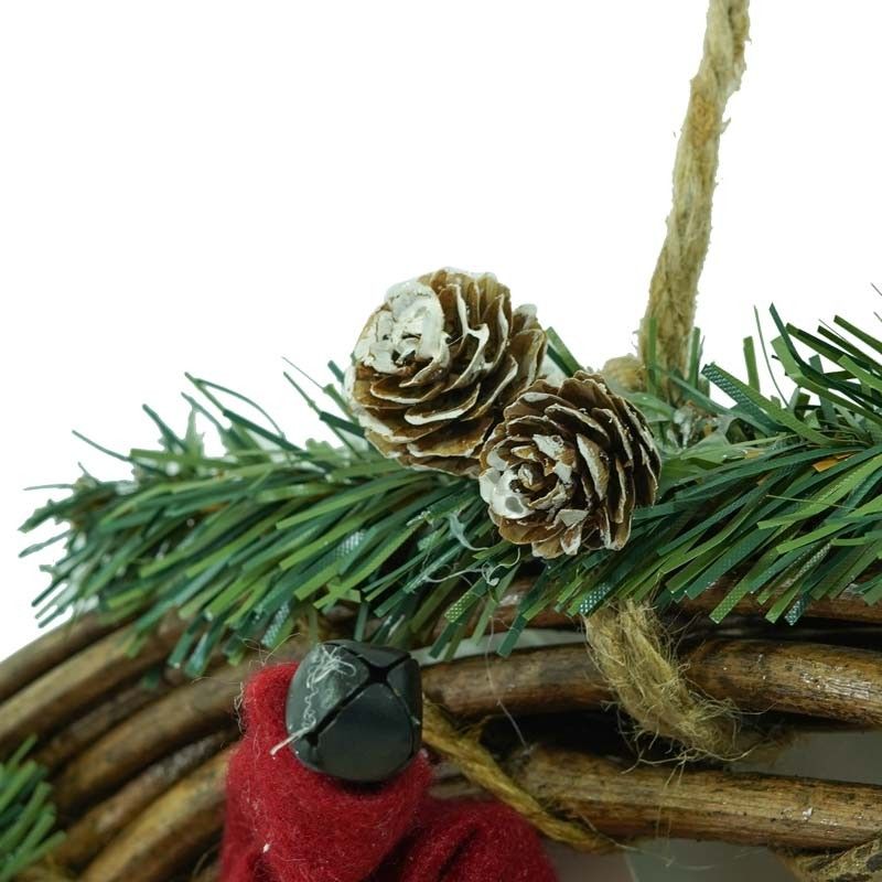 Ghirlanda Natalizia con Babbo Natale Rosso e Verde 45 cm