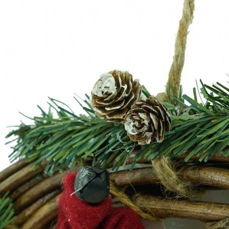 Ghirlanda Natalizia con Babbo Natale Rosso e Verde 45 cm