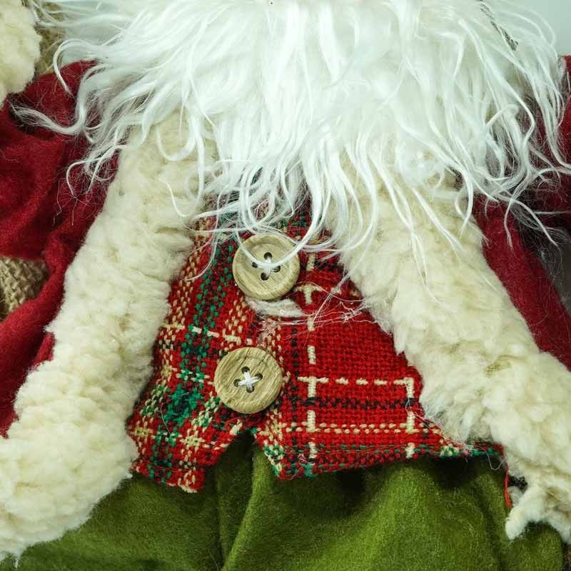 Ghirlanda Natalizia con Babbo Natale Rosso e Verde 45 cm