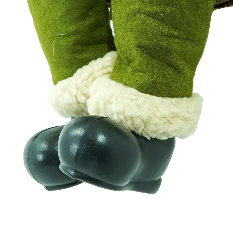 Ghirlanda Natalizia con Babbo Natale Rosso e Verde 45 cm