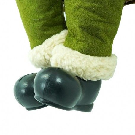 Ghirlanda Natalizia con Babbo Natale Rosso e Verde 45 cm