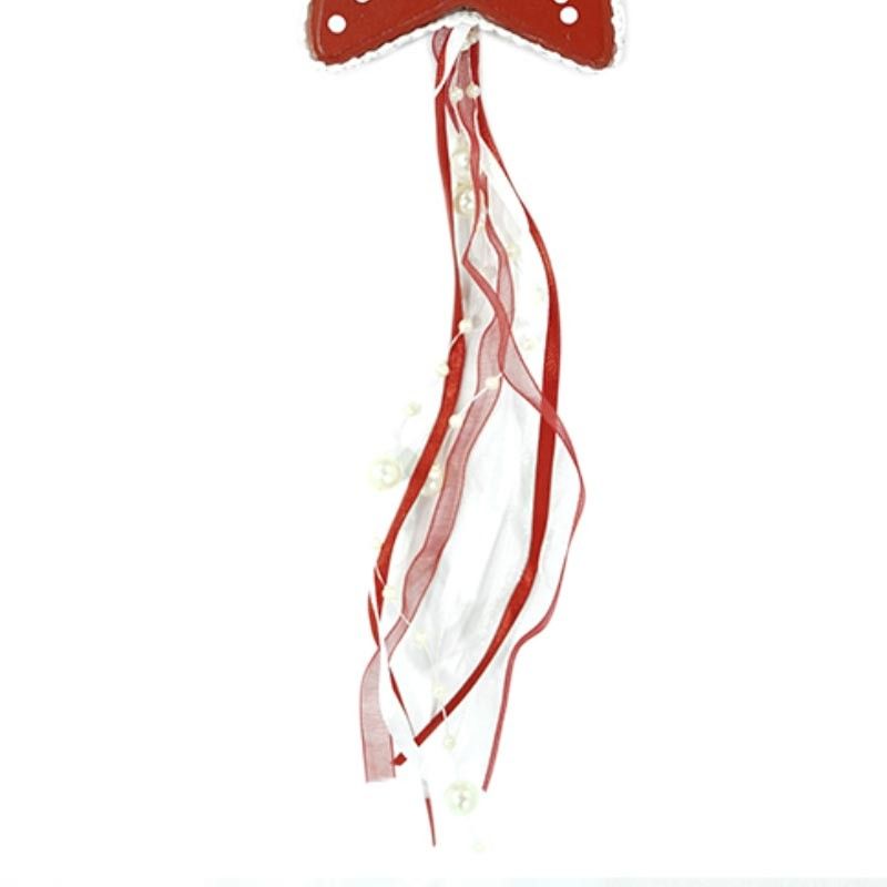 Stella Natalizia Bianca e Rossa in Legno H.28 cm