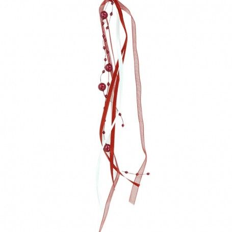 Alberello Natalizio in Legno Bianco e Rosso H.9 cm