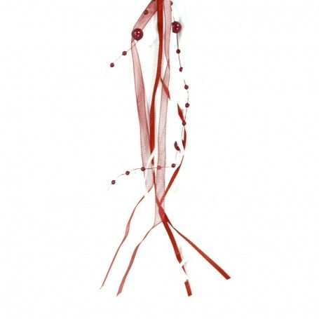 Pendente Natalizio in Legno con Pupazzo di Neve Bianco e Rosso D.7 cm