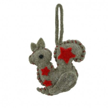 Scoiattolo Natalizio in Tessuto da Appendere