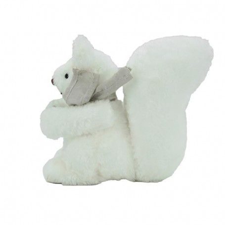 Scoiattolo Natalizio Bianco con Pigna H.18 cm