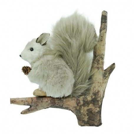 Scoiattolo Natalizio su Ramo con Pigna H.26 cm