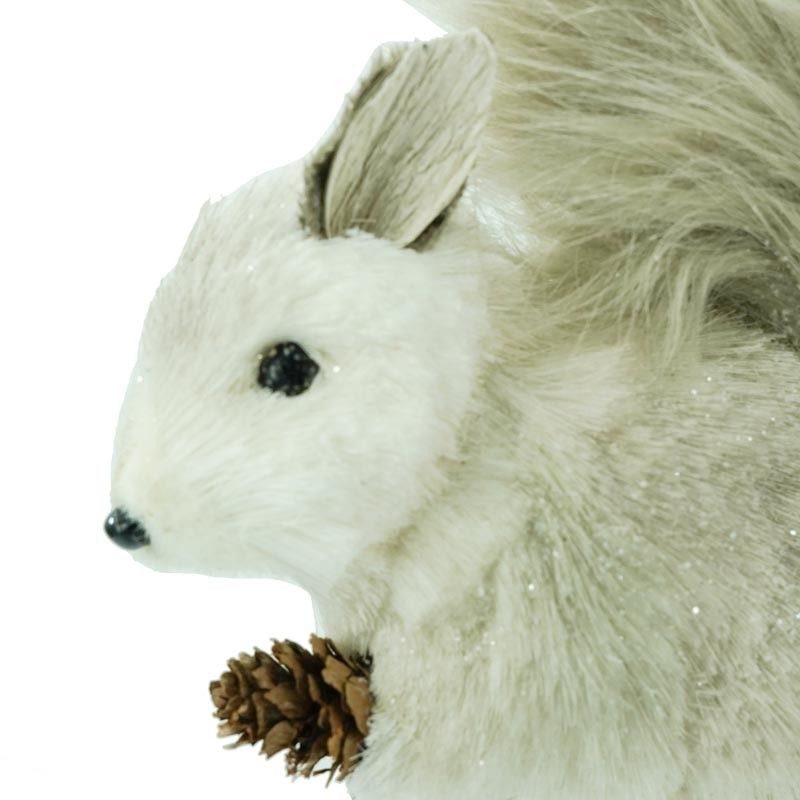 Scoiattolo Natalizio su Ramo con Pigna H.26 cm