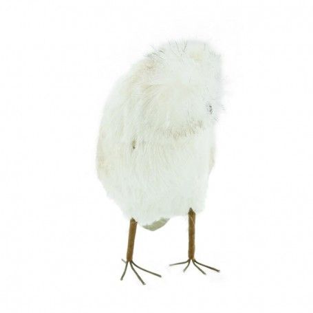 Gufo Natalizio Bianco e Beige H.13 cm