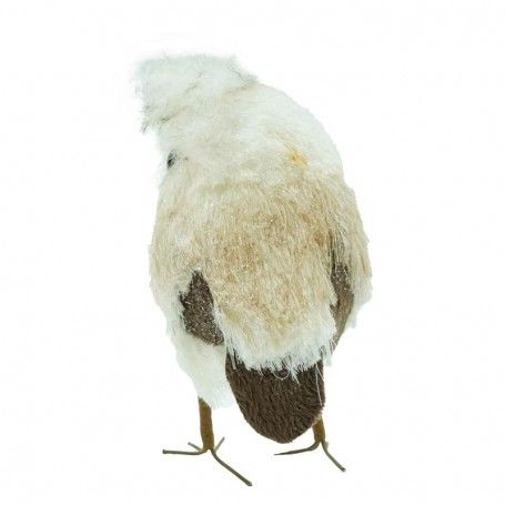 Gufo Natalizio Bianco e Beige H.13 cm