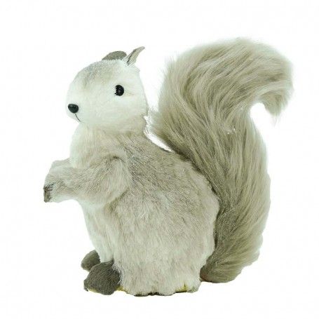 Scoiattolo Natalizio Bianco e Grigio H.26 cm