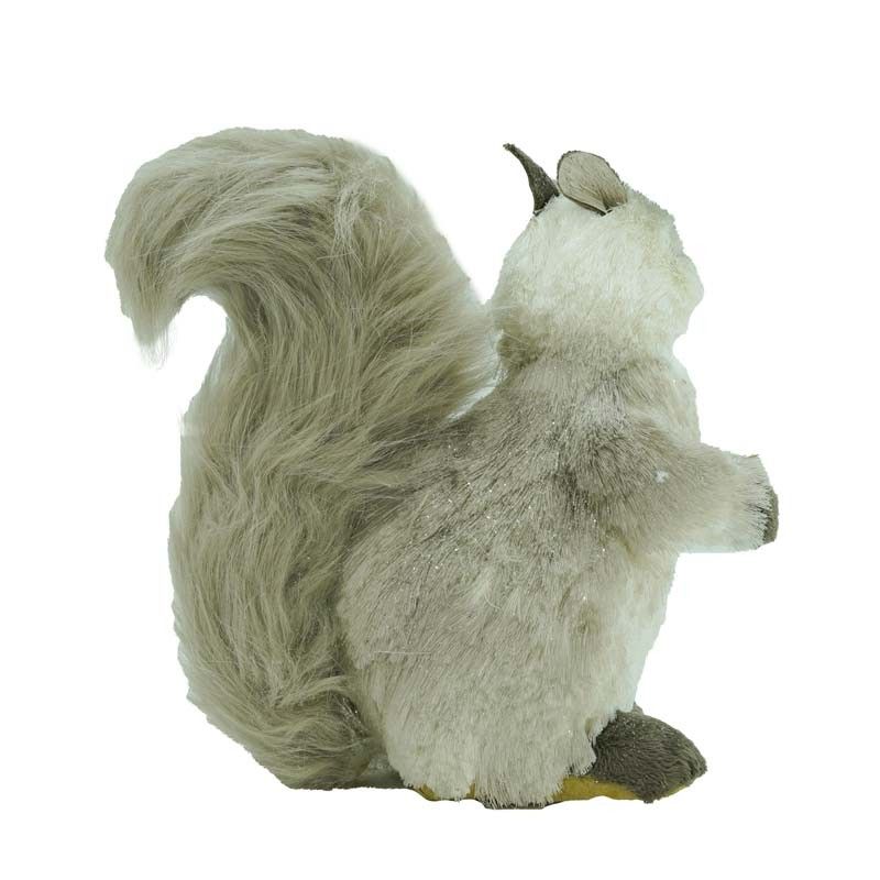 Scoiattolo Natalizio Bianco e Grigio H.26 cm