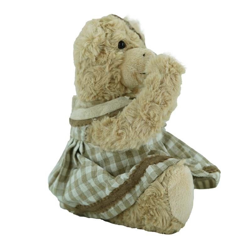 Orsetto con Abito Bianco e Marrone