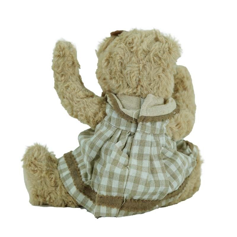 Orsetto con Abito Bianco e Marrone