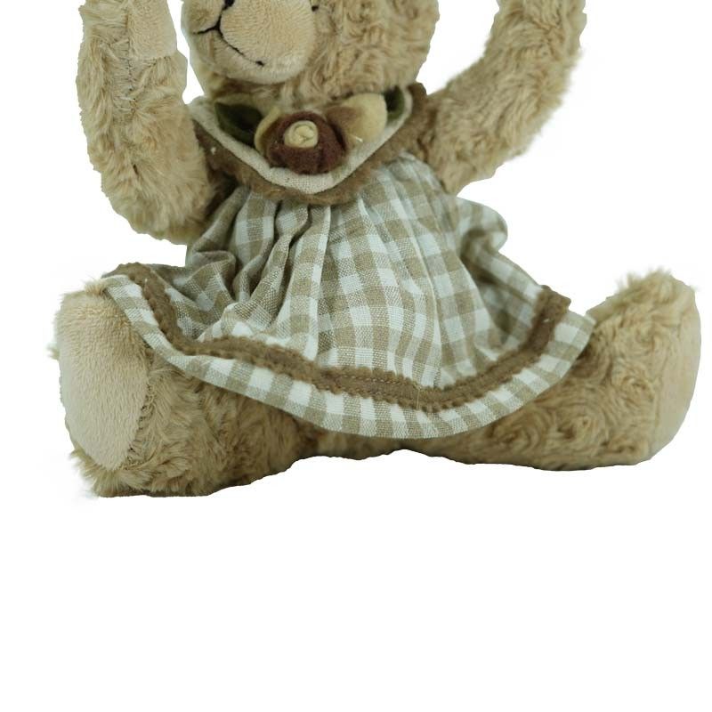 Orsetto con Abito Bianco e Marrone