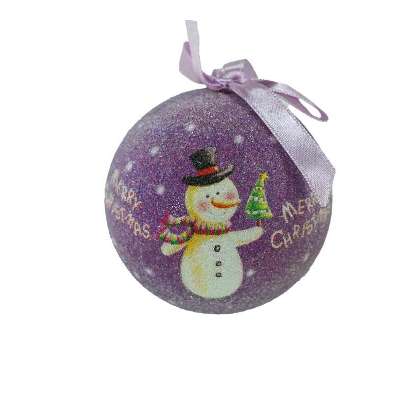 Scatola con Palle Natalizie Viola D.7,5 cm