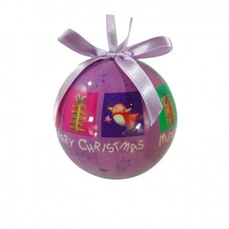 Scatola con Palle Natalizie Viola D.7,5 cm