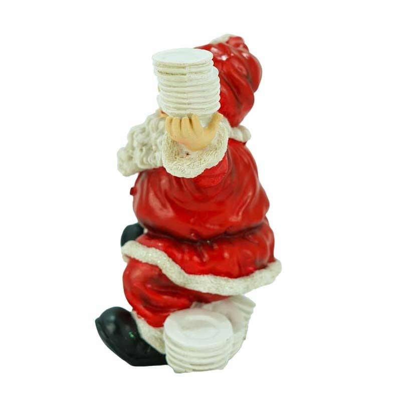 Babbo Natale in Resina con Piatti H.20 cm