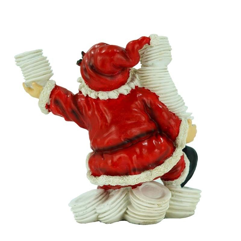 Babbo Natale in Resina con Piatti H.20 cm