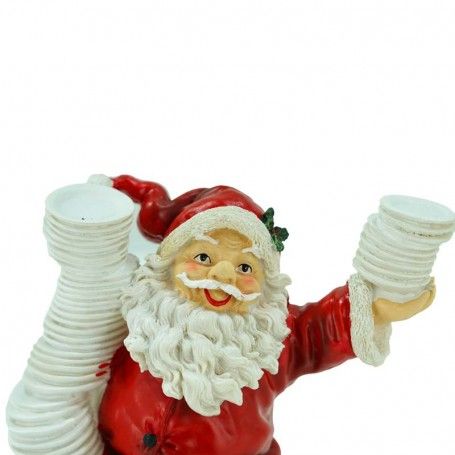 Babbo Natale in Resina con Piatti H.20 cm