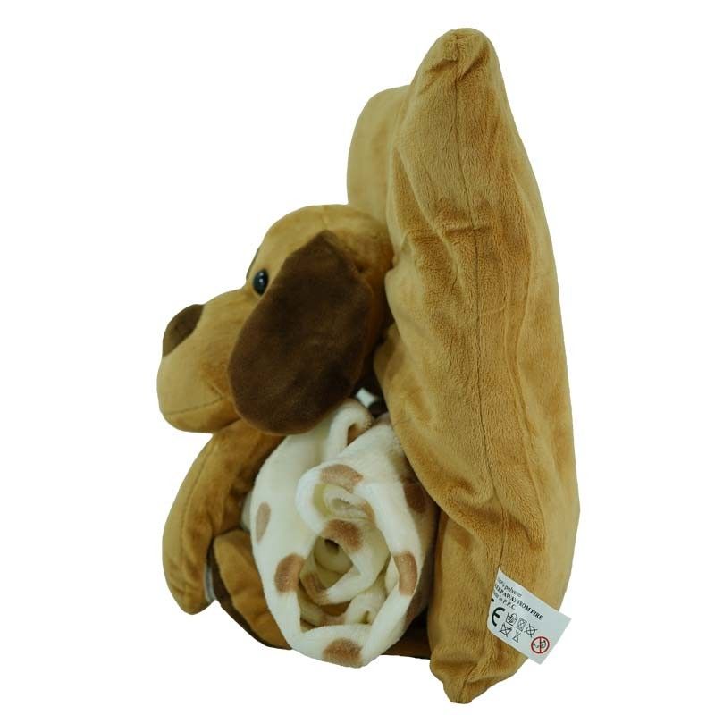 Cuscino con Cagnolino in Peluche Marrone 31x31 cm