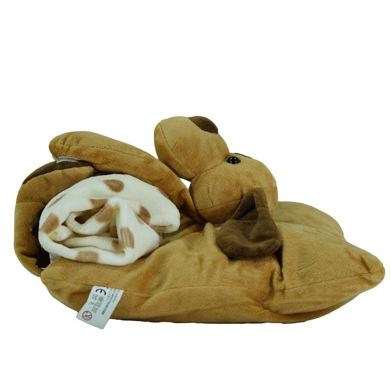 Cuscino con Cagnolino in Peluche Marrone 31x31 cm