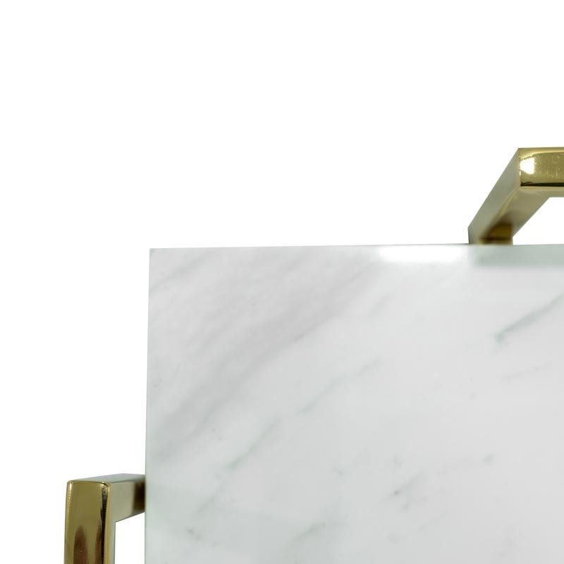 Vassoio di Lusso in Marmo Bianco e Oro 2 Misure