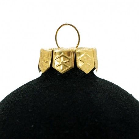 Palle di Natale in Vetro e Velluto D.8 cm Vari Colori Conf. da 6 Pz