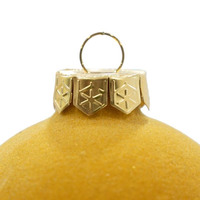 Palle di Natale in Vetro e Velluto D.8 cm Vari Colori Conf. da 6 Pz