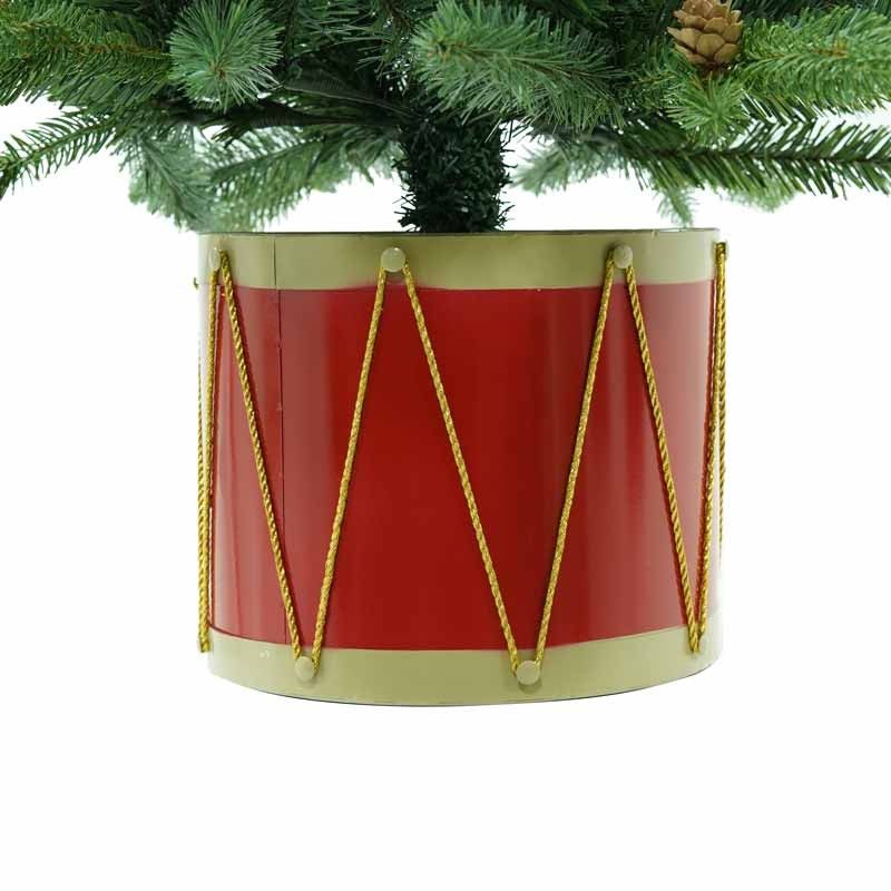 Albero di Natale Verde con Base e Pigne H.120 cm in Pe+Pvc