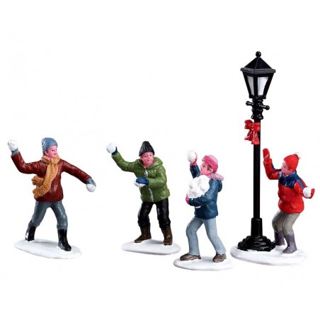 Snowball Fight Set of 4 - Lemax 32133