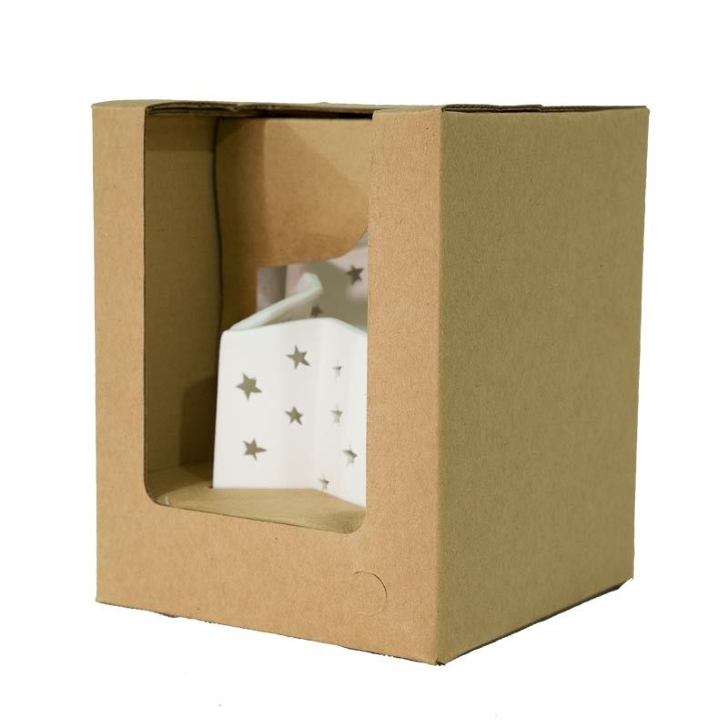 Stella Porta Candela Porcellana Bianca H.11,5 cm