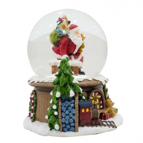 Carillon Natalizio con Babbo Natale Musica e Luci Led H.14,5 cm