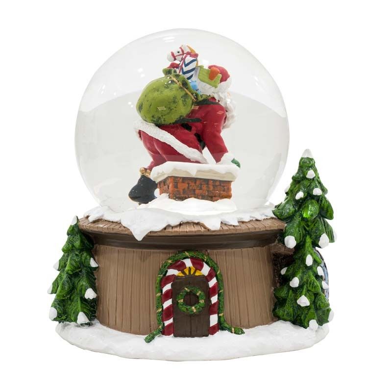 Carillon Natalizio con Babbo Natale Musica e Luci Led H.14,5 cm