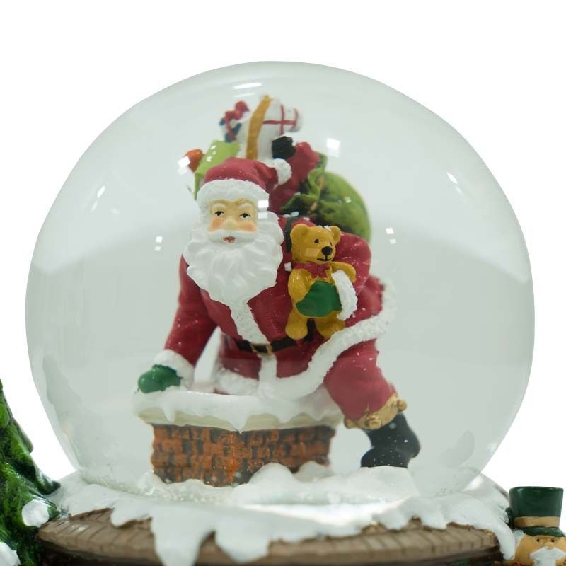 Carillon Natalizio con Babbo Natale Musica e Luci Led H.14,5 cm