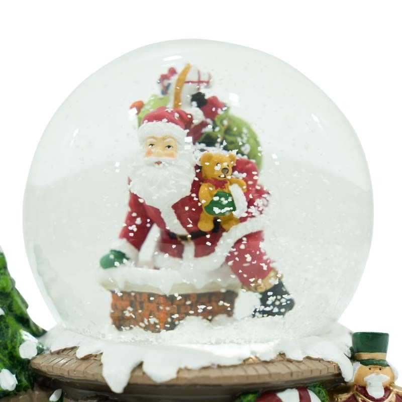 Carillon Natalizio con Babbo Natale Musica e Luci Led H.14,5 cm