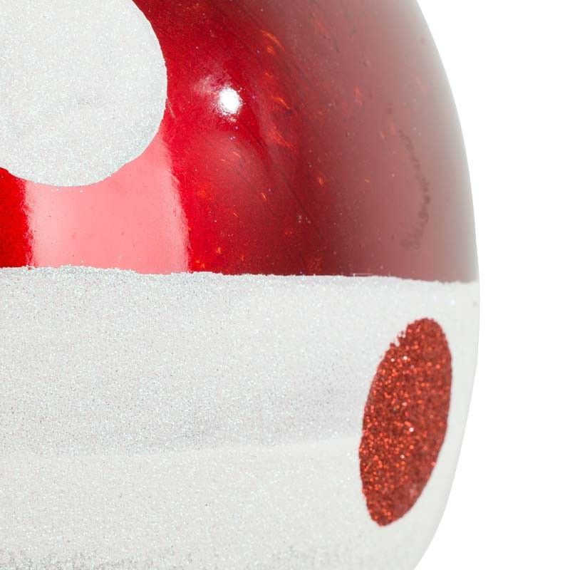Palla di Natale a Pois Bianca e Rossa D.25 cm