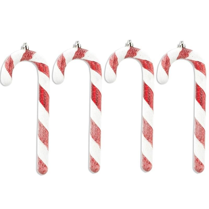 Bastoncini Natalizi Bianchi e Rossi H.25 cm Conf. da 4 Pz