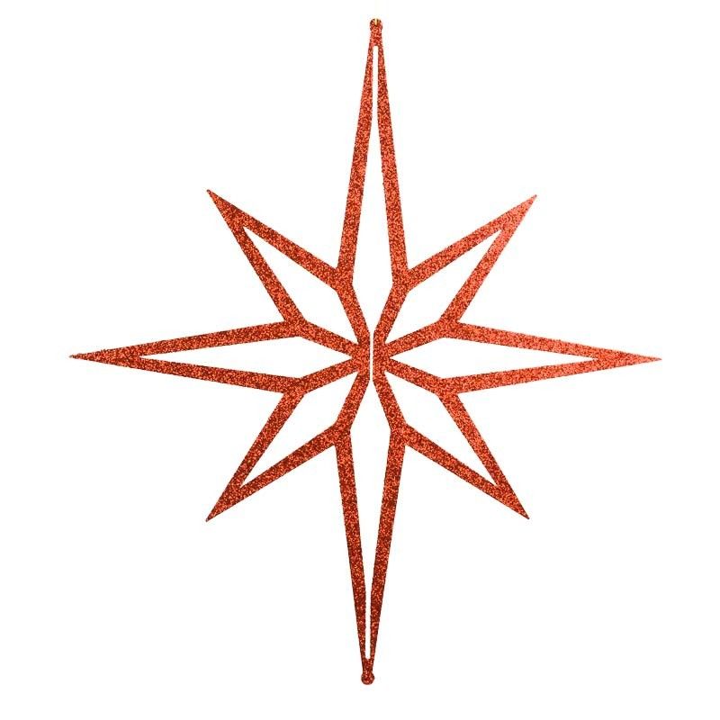 Stella 3D Natalizia Rossa Glitterata 3 Misure